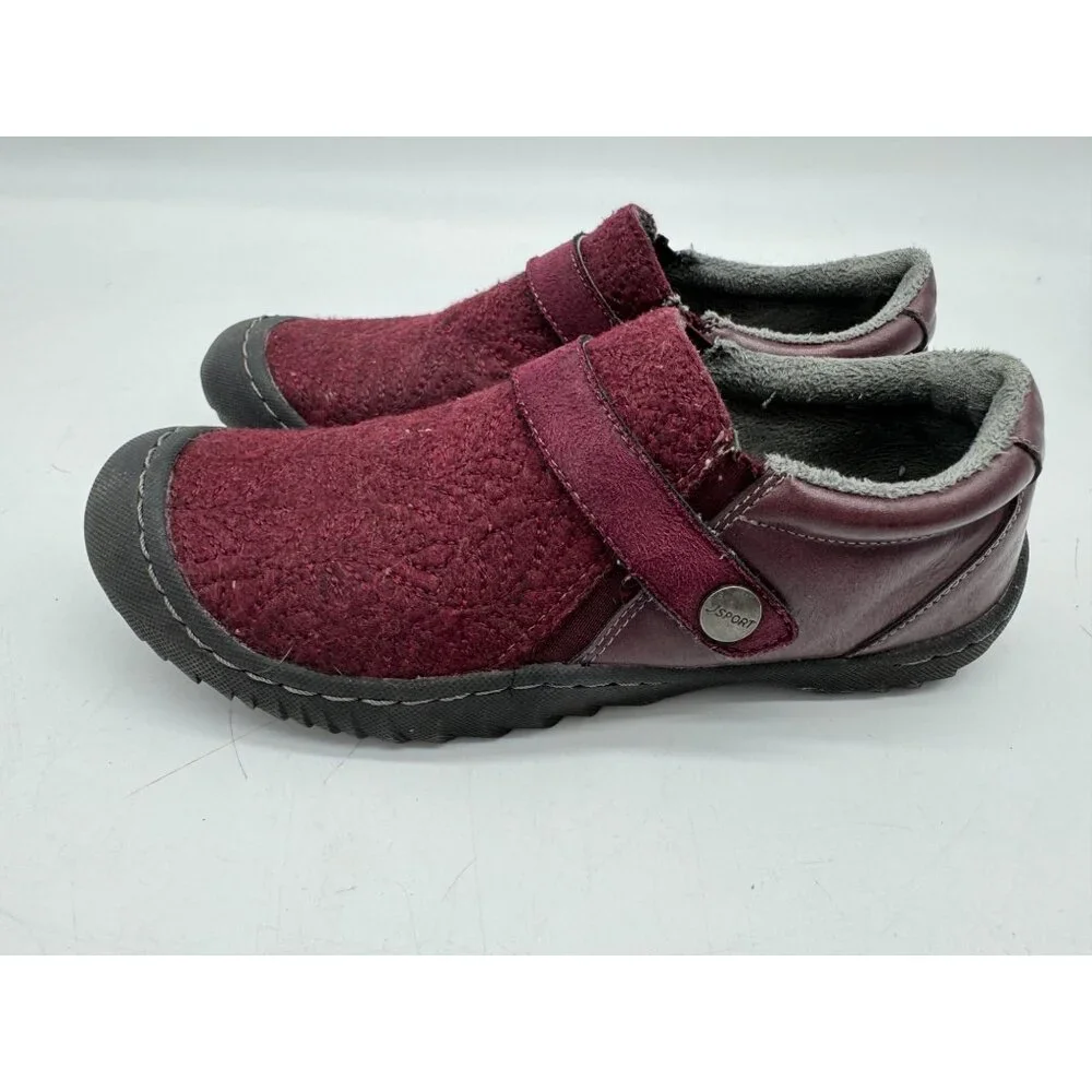 Jsport Womens Blair Slip-On Comfort Shoes Size 8M Maroon Cozy Memory Foam Winter - Picture 7 of 13